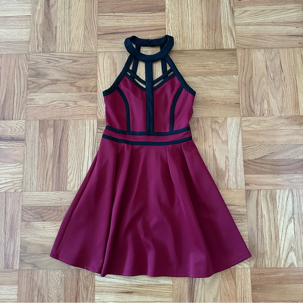 Tobi Burgundy and Black Formal Dress